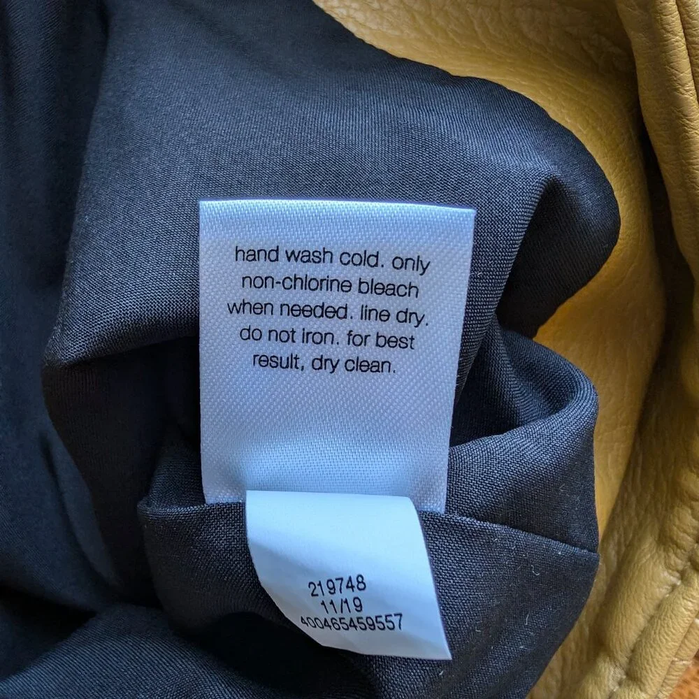 Elizabeth and James mustard yellow faux leather vegan moto jacket size Lg NWT - Picture 5 of 7